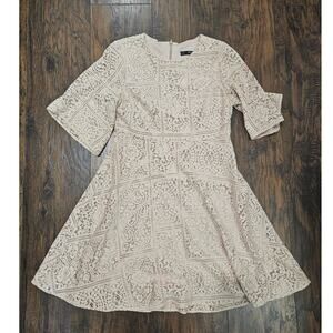 Zara Lace Dress Tan Peach Color Size XS